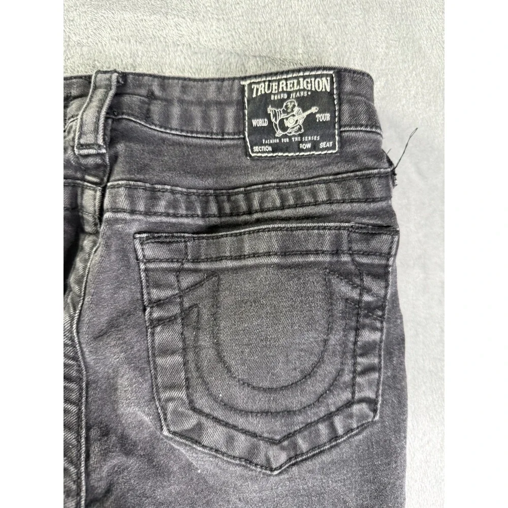 True Religion Rocco Relaxed Skinny Mens Jeans Size 26x26 Black Denim
